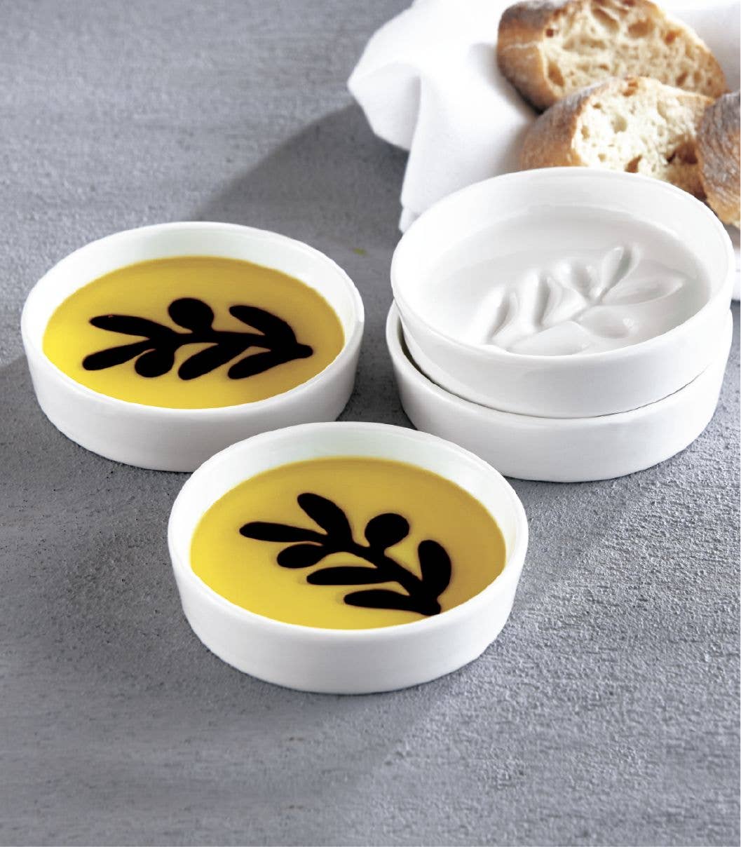 Olive Oil and Balsamic Vinegar Set/4 Dipping Plates