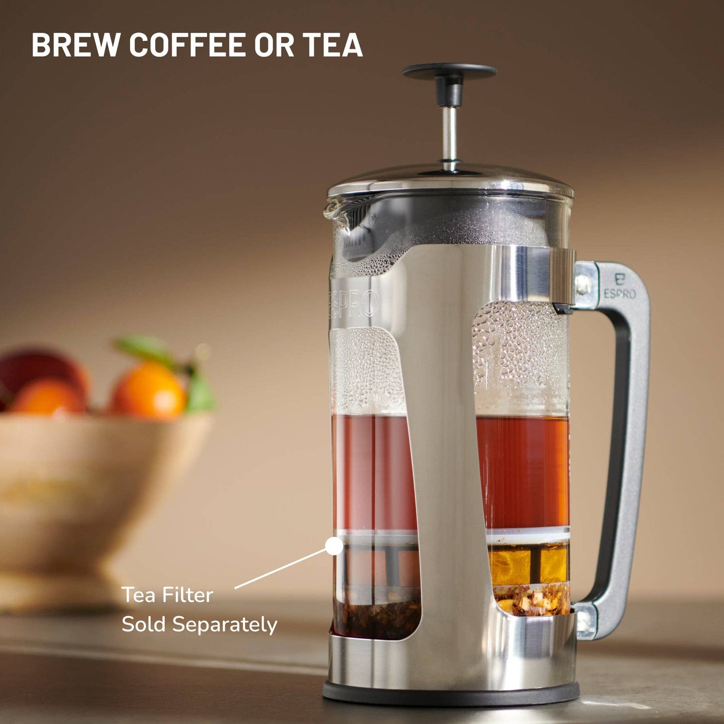 French Press P5 -Glass & Stainless-Steel Cage