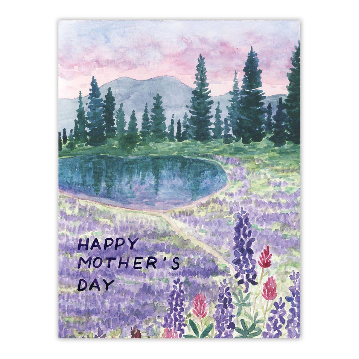 Hiking Mothers Day Card - Watercolor Mom Greeting Card