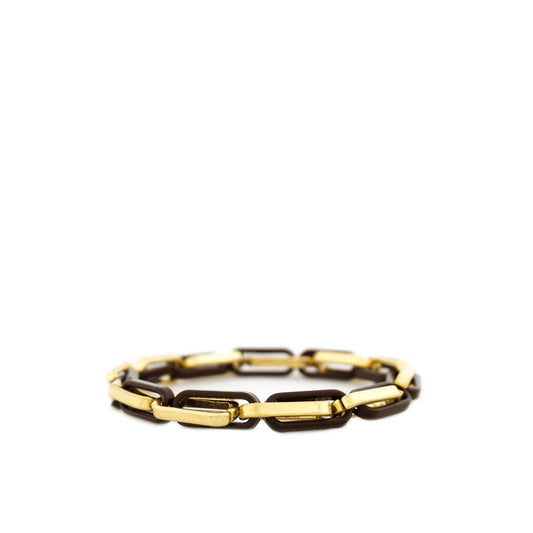 Thin Paperclip Link Stretch Bracelet: Gold-silver