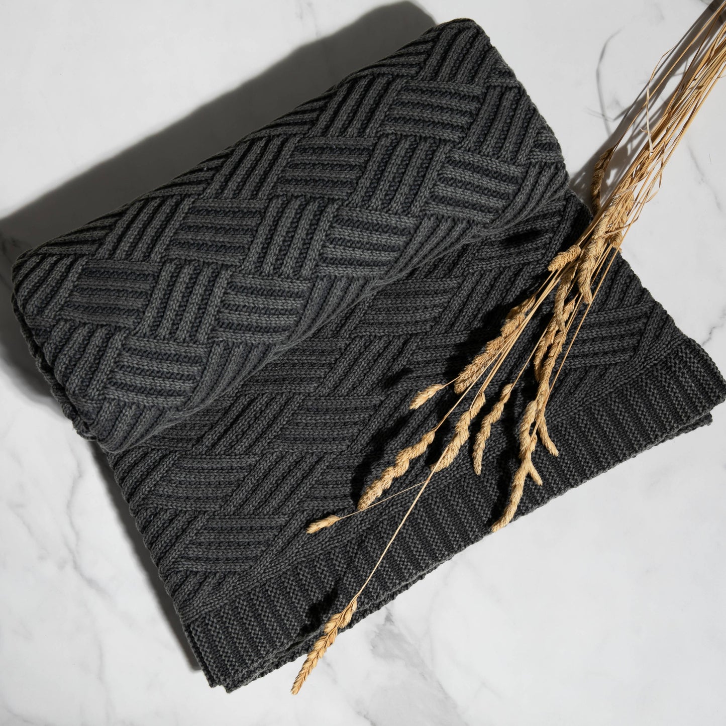 Washed Brick Blanket - Charcoal