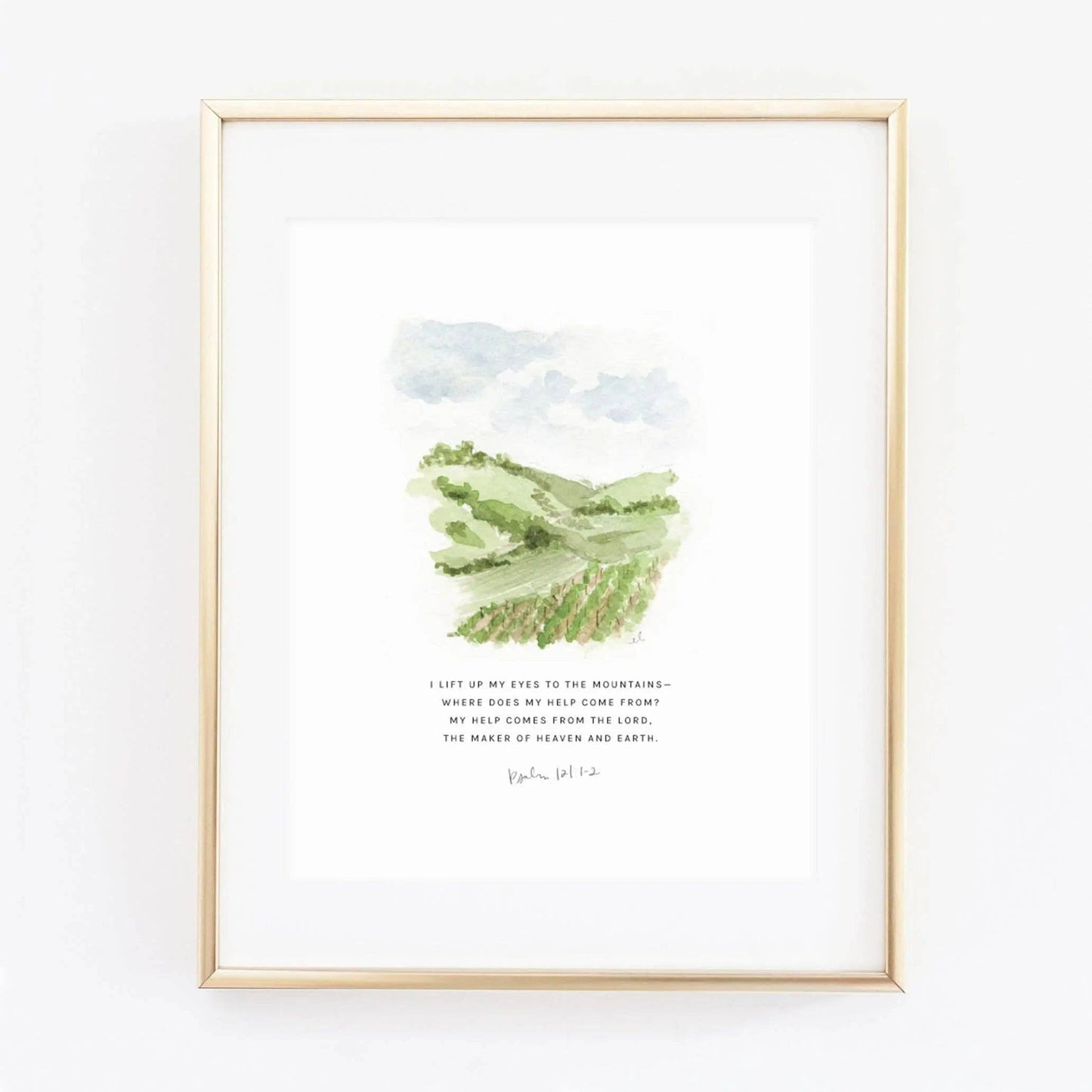 Psalm 121:1-2 Vineyard Scripture Print