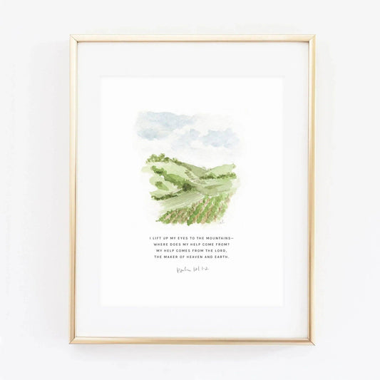 Psalm 121:1-2 Vineyard Scripture Print