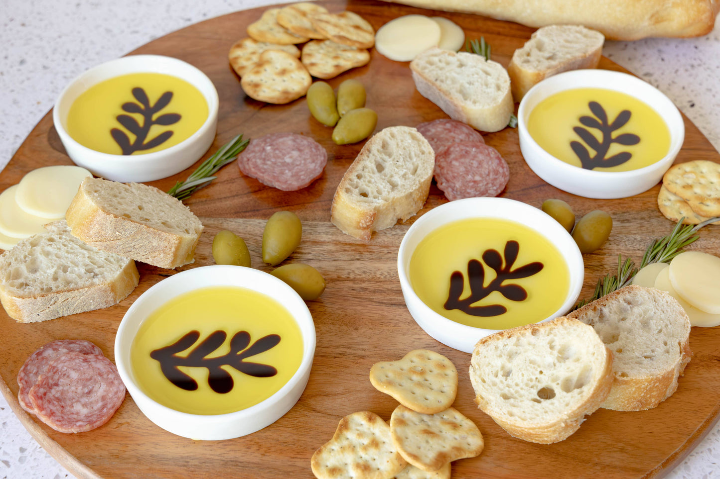 Olive Oil and Balsamic Vinegar Set/4 Dipping Plates