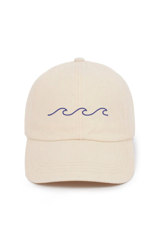 Waves  Washed Baseball Cap: Beige