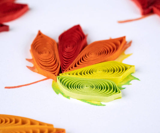 Quilled Fall Foliage Leaves Greeting Card