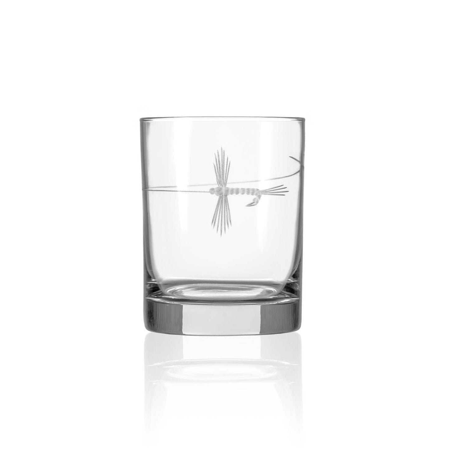 Fly Fishing Double Old Fashioned Glass