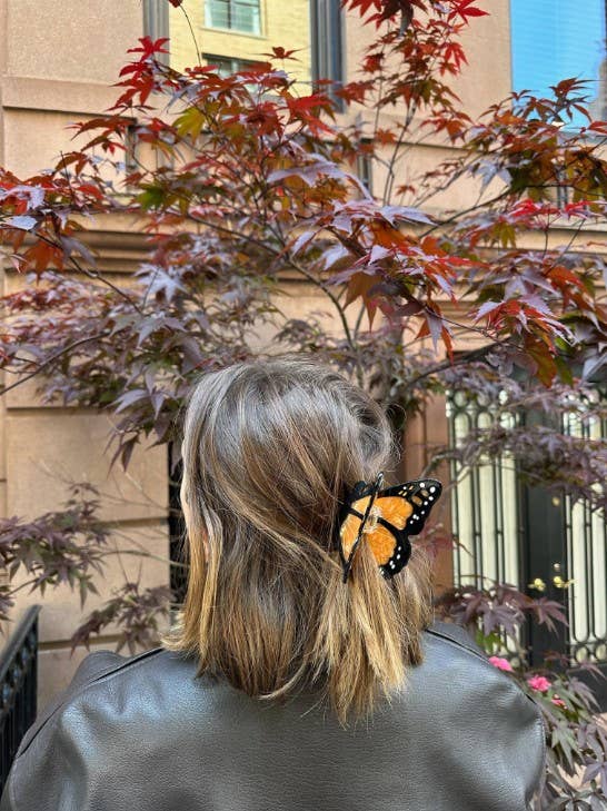 Monarch Butterfly Claw Hair Clip: Orange