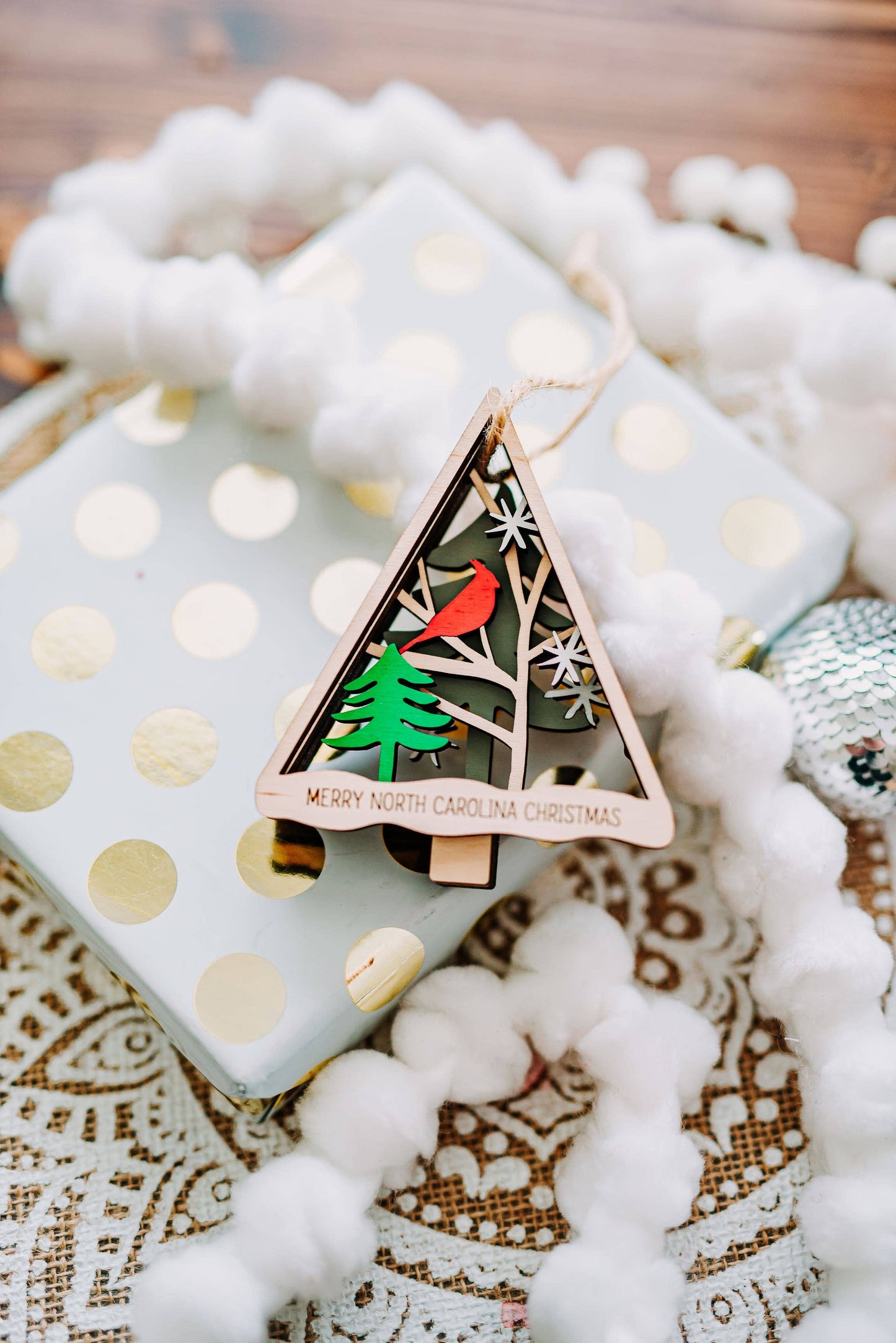 Wood Layered Cardinal Ornament - Dalton Elementary