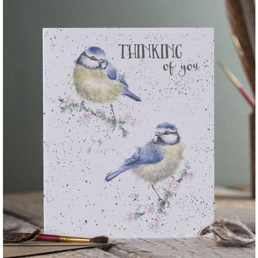 Blossom Blue Tits Thinking of You Card