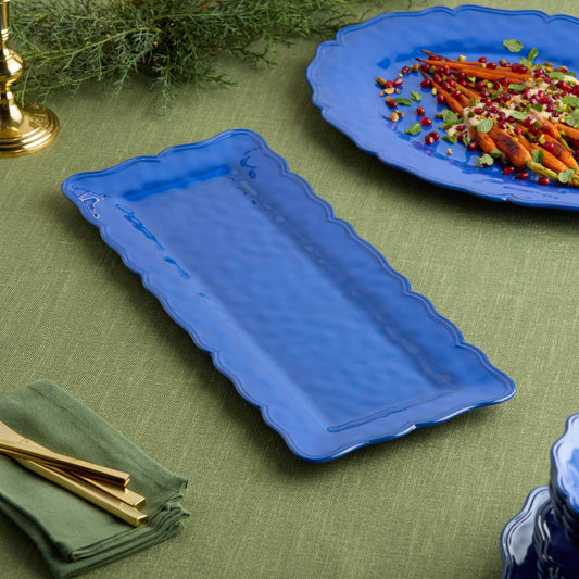 Isabella Blue 100% Melamine Rectangular Platter 19in x 8