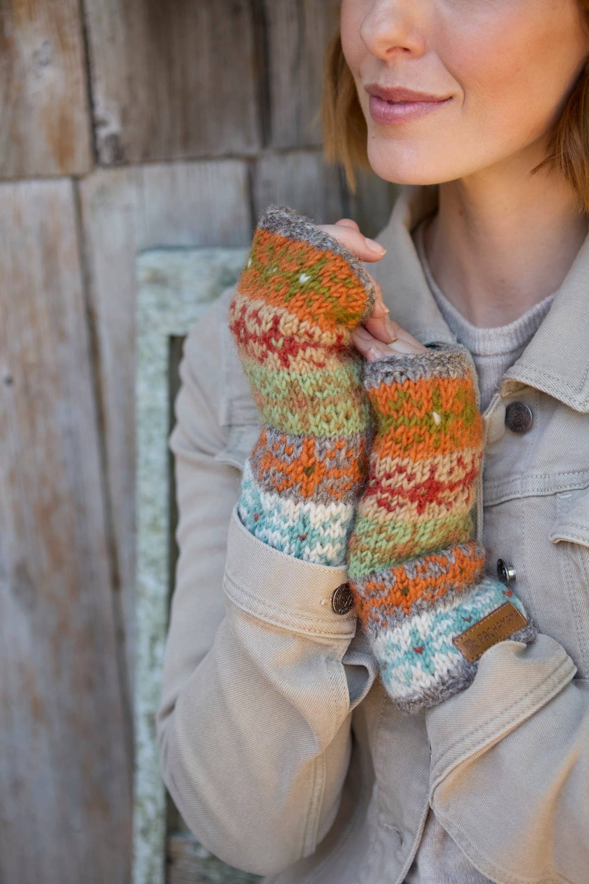 Oban Soft Autumnal Fair Isle Handwarmers One