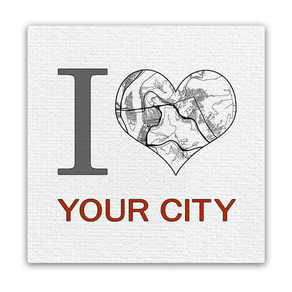 I Heart CDA Map Custom Mini Masterpiece Magnet