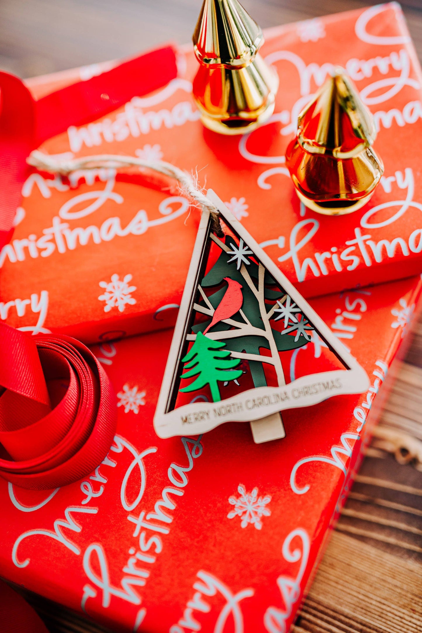 Wood Layered Cardinal Ornament - Dalton Elementary