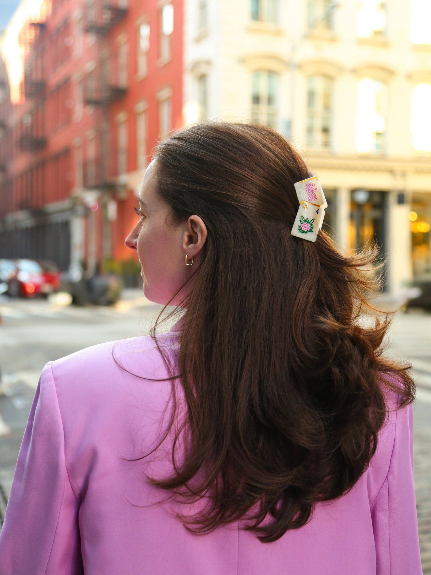 Mini Flower Mahjong Claw Hair Clip