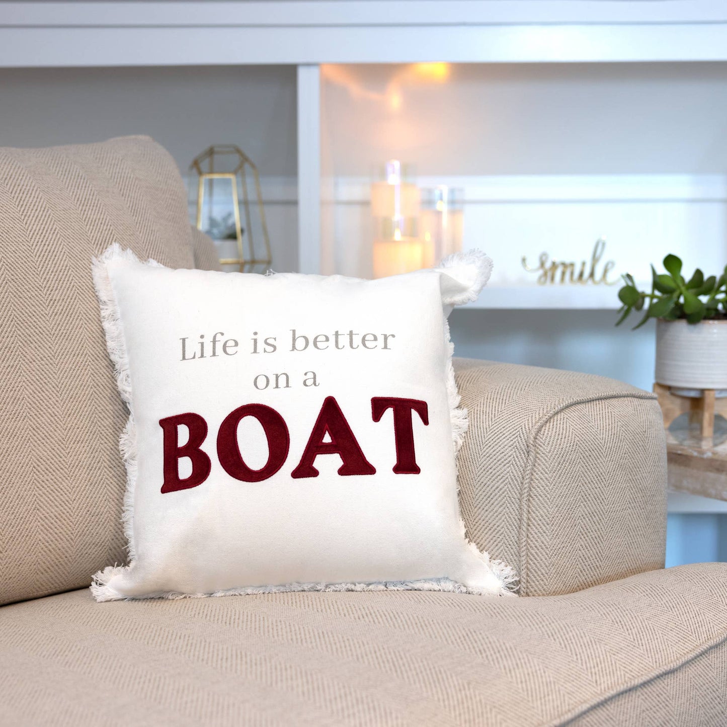 Boat - 18" Throw Pillow Cover