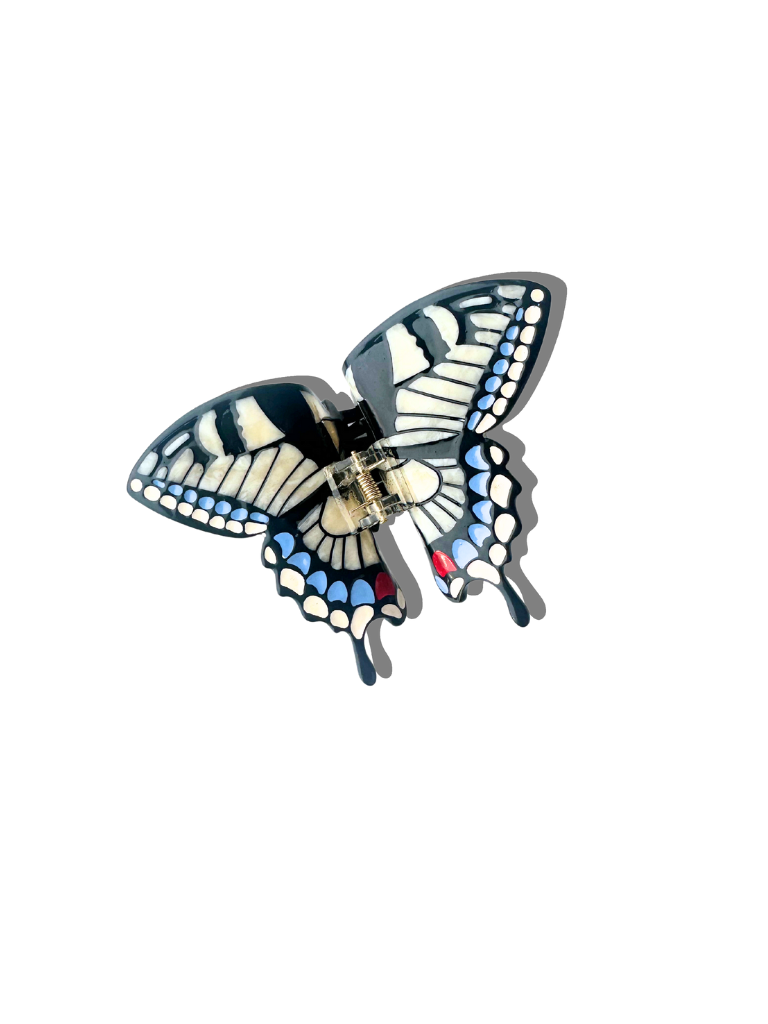 Swallowtail Butterfly Claw Hair Clip White