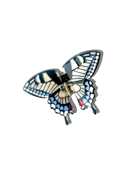 Swallowtail Butterfly Claw Hair Clip White