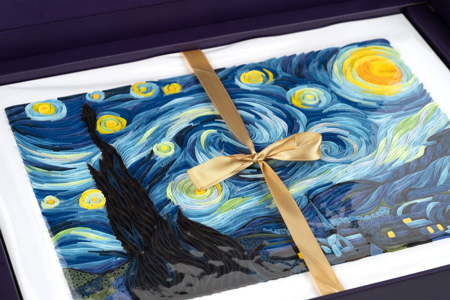 Quilled Starry Night, Van Gogh Wall Art (15 in. X 11in)