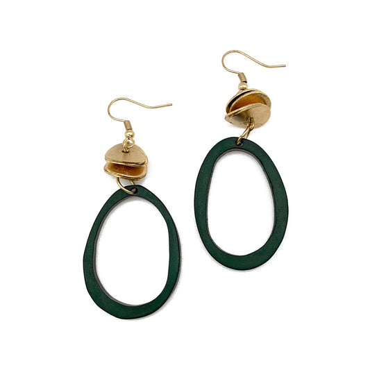 Omala Misty Greens Collection Earrings Beads & Hoop