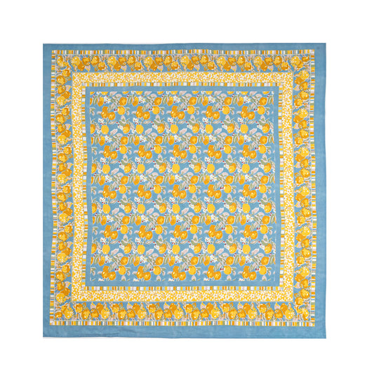 Citron Bleu & Yellow Tablecloth 59" x 59"