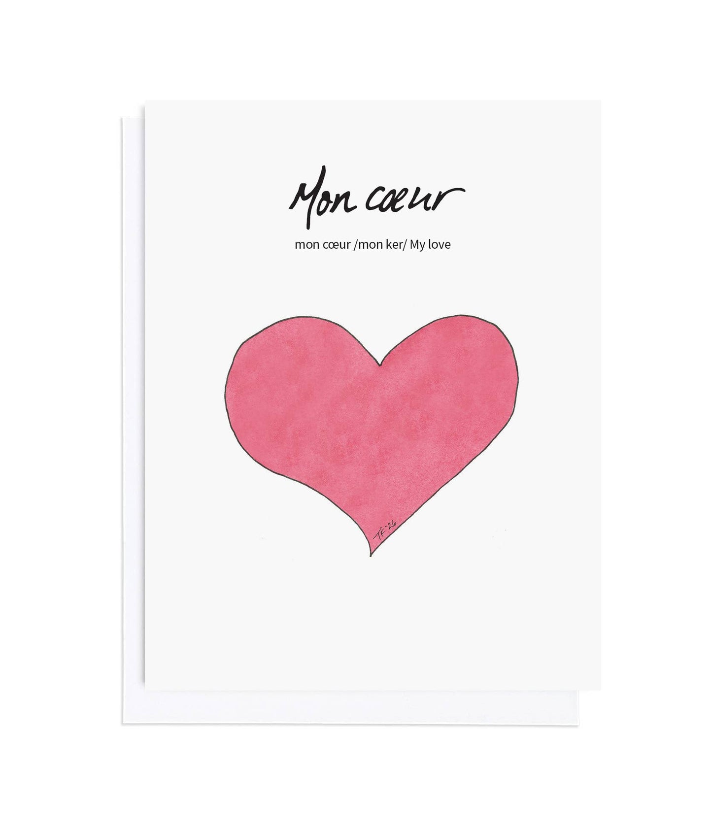 Mon Coeur, Love, Anniversary Card