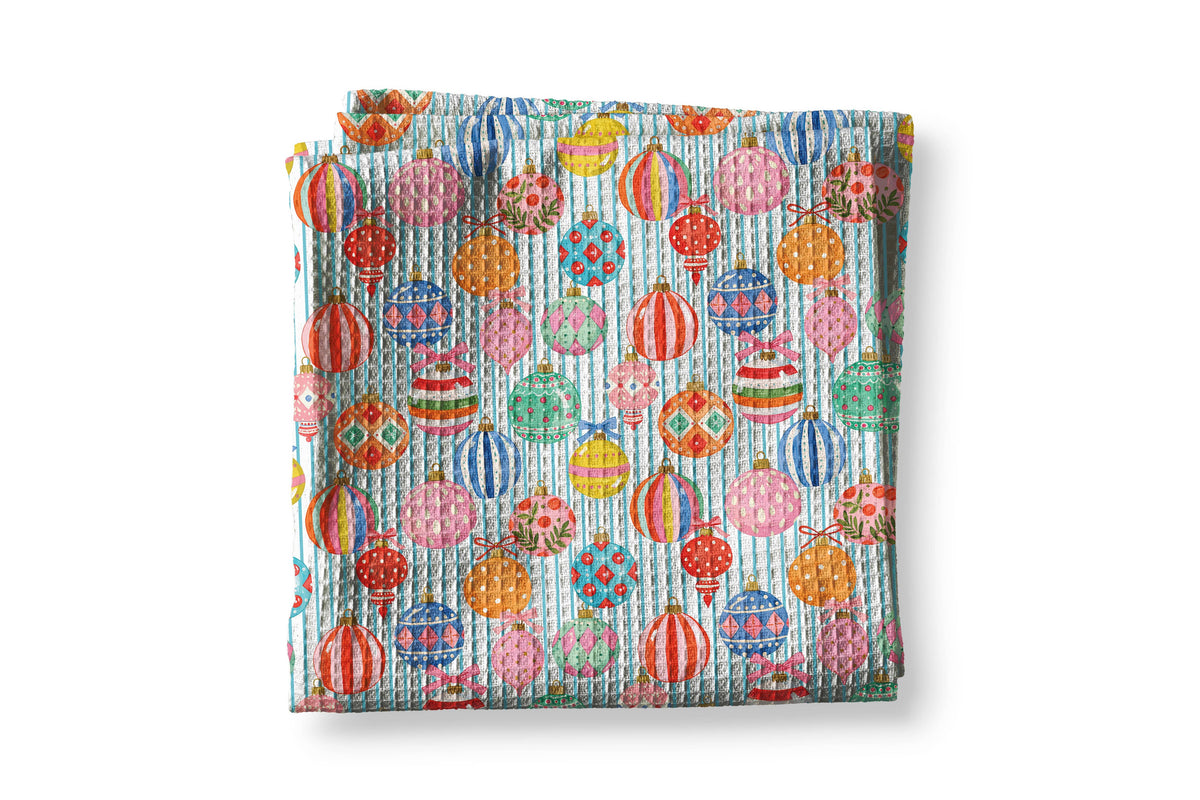 Christmas Stripe Colorful Ornament Towel