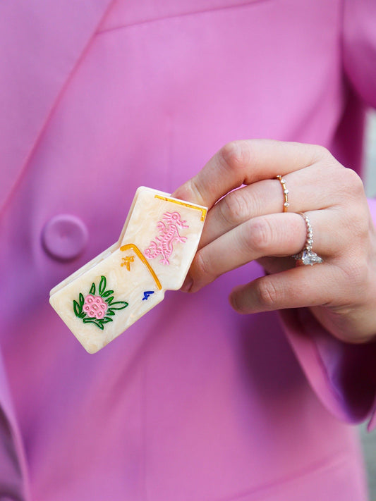Mini Flower Mahjong Claw Hair Clip