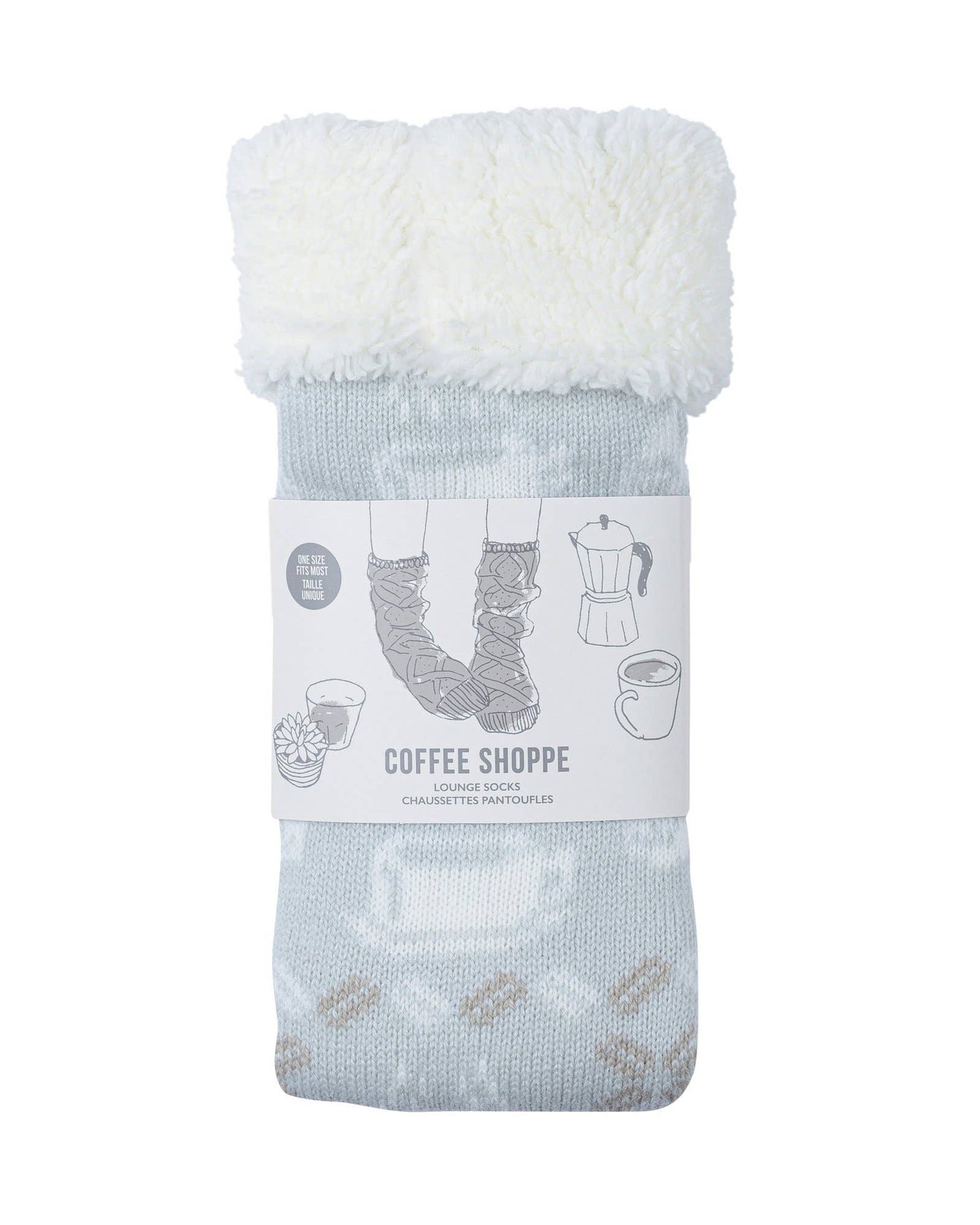 Coffee Cup Lounge Socks: Millennial Pink / ONE SIZE