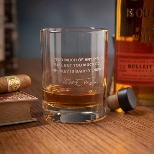 Mark Twain Quote Glass (Too Much)