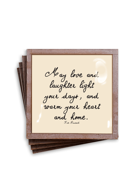 May Love & Laughter Copper & Glass Coaster