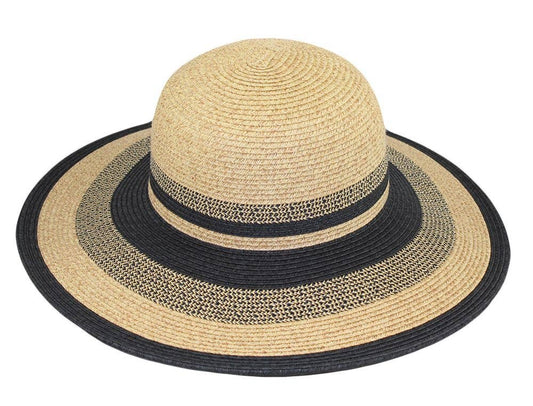 8077 Stripe Design Hat Spring: Black
