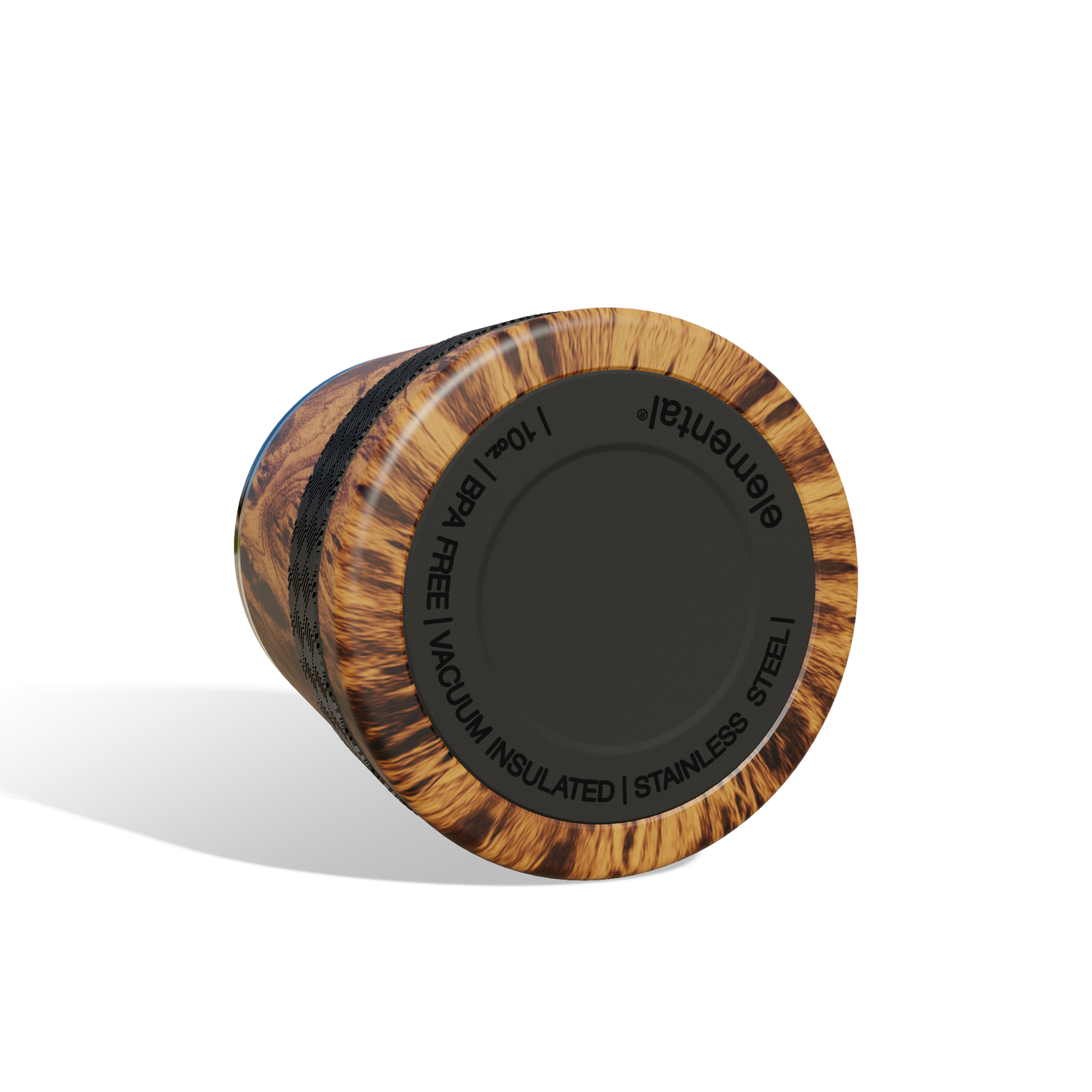 Recess Insulated Rocks Whiskey Glass Tumbler Teakwood