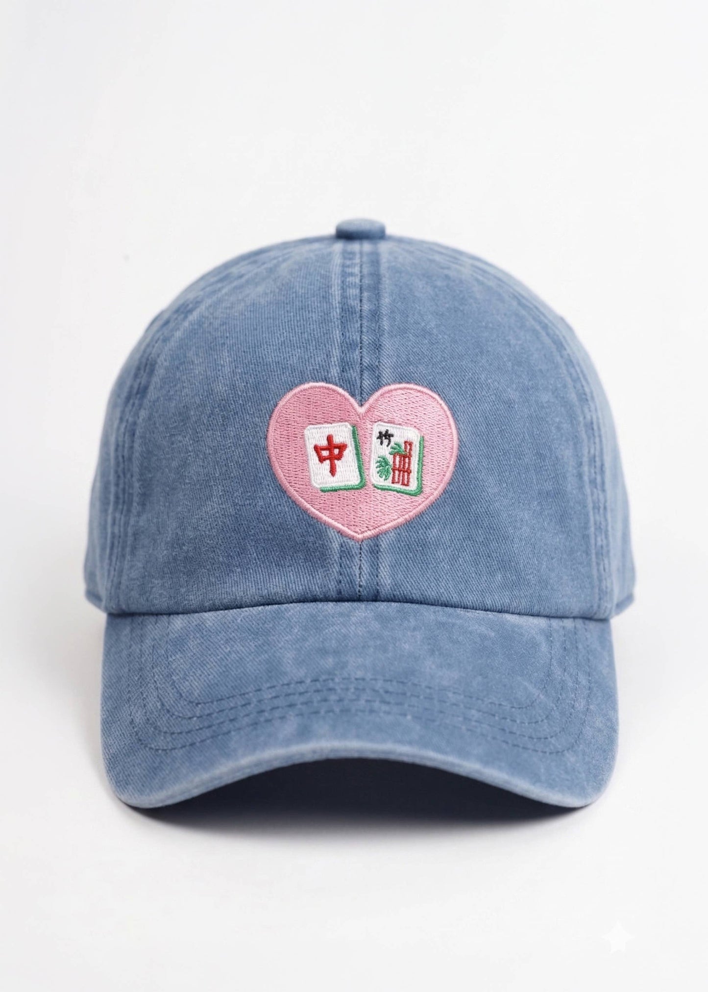 MAHJONG Heart Tiles Baseball Cap White