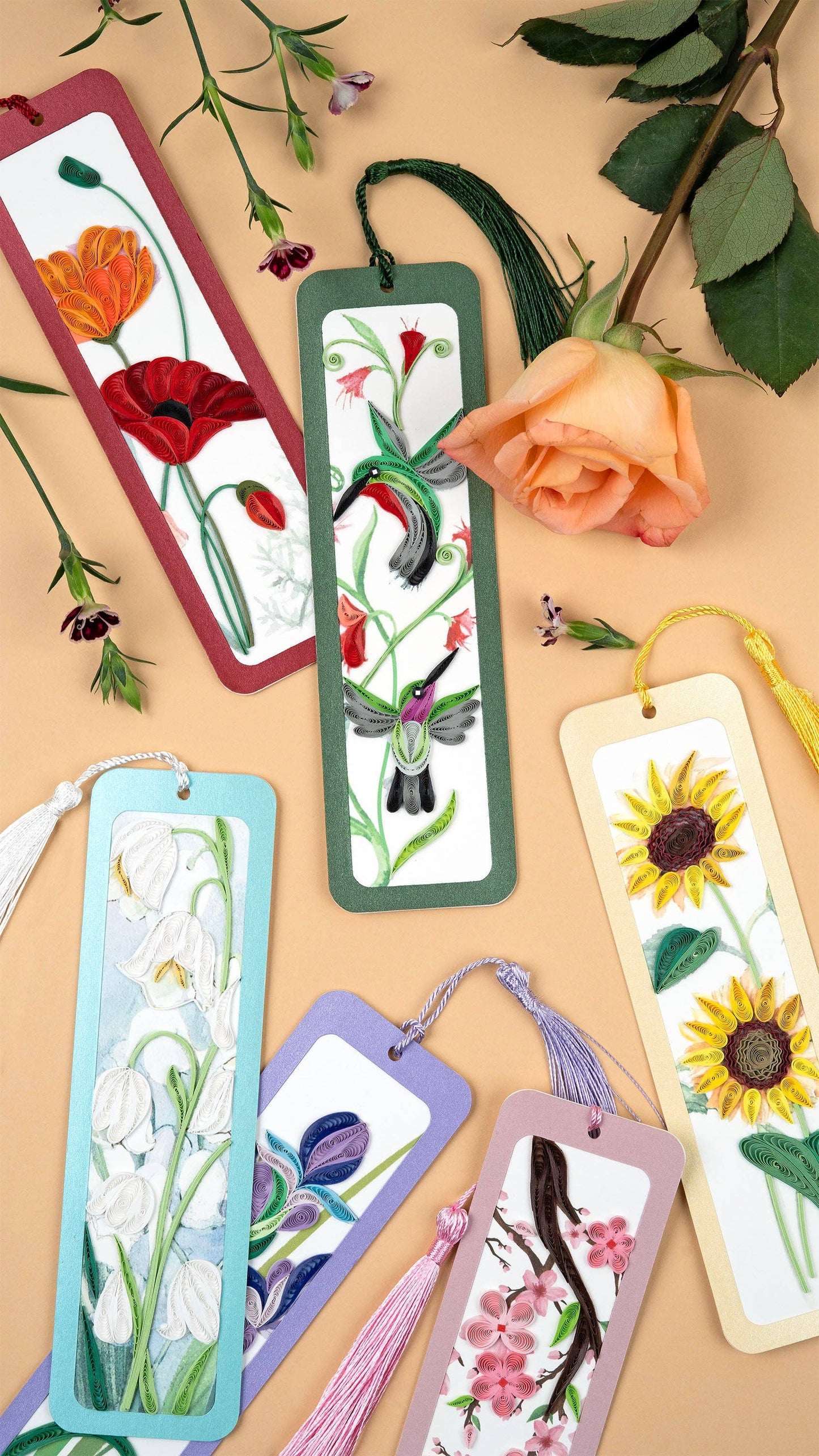Quilled Paper Lily of the Valley Bookmark