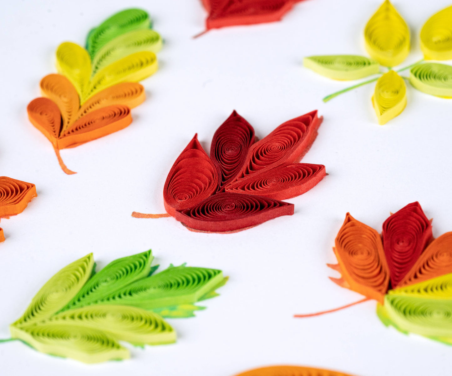 Quilled Fall Foliage Leaves Greeting Card