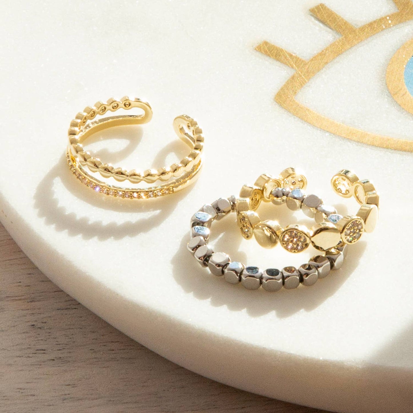 Adjustable Double Band Ring: Silver