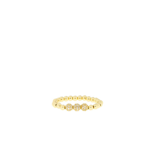 Triple Pave Stretch Ring: Silver