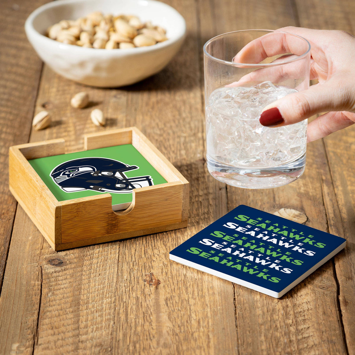 Seattle Seahawks Ceramic Coasters Set/4