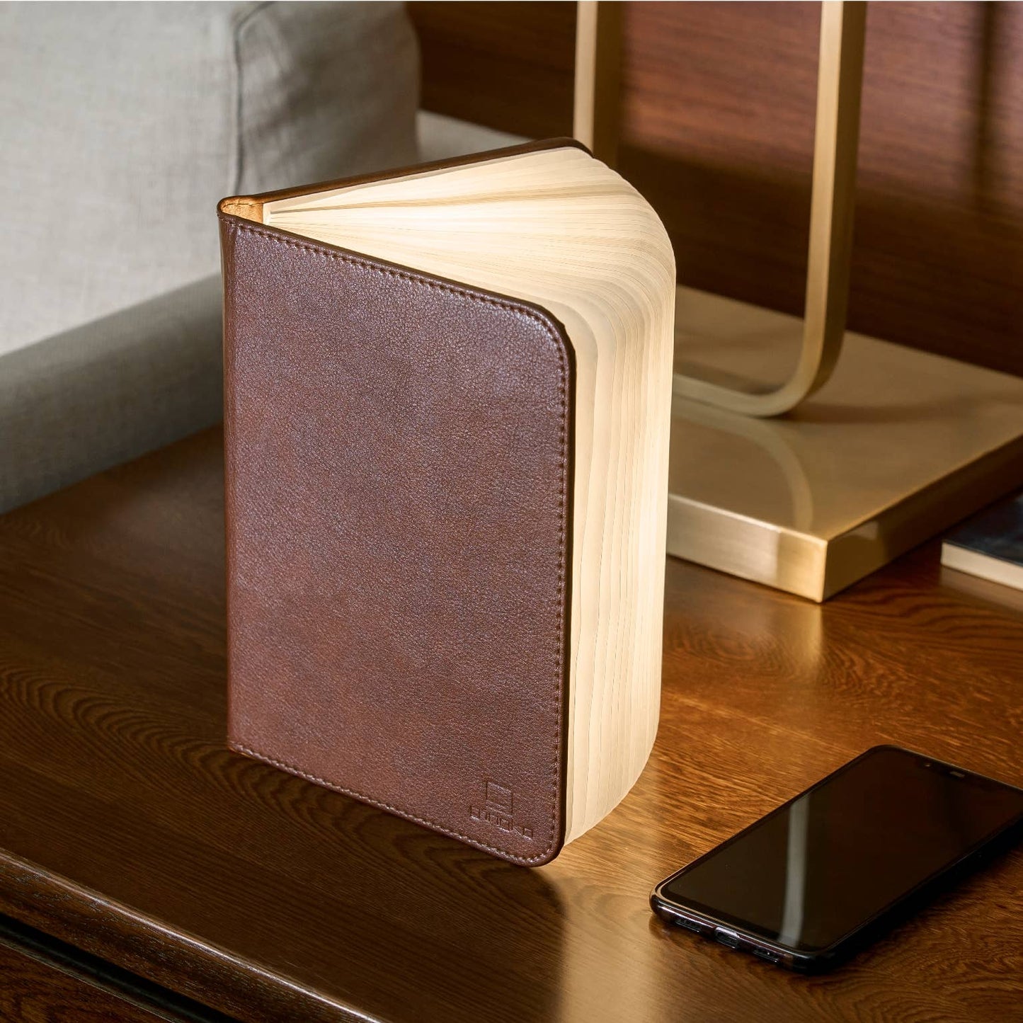 Leather Smart Book Light: Brown Leather / Mini