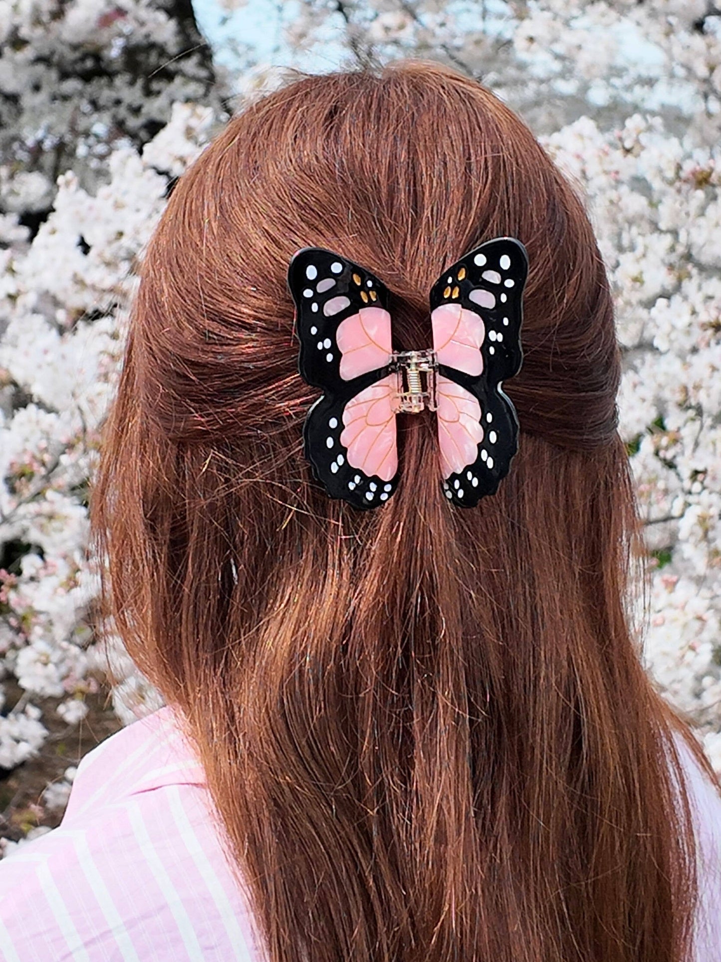 Monarch Butterfly Claw Hair Clip: Orange