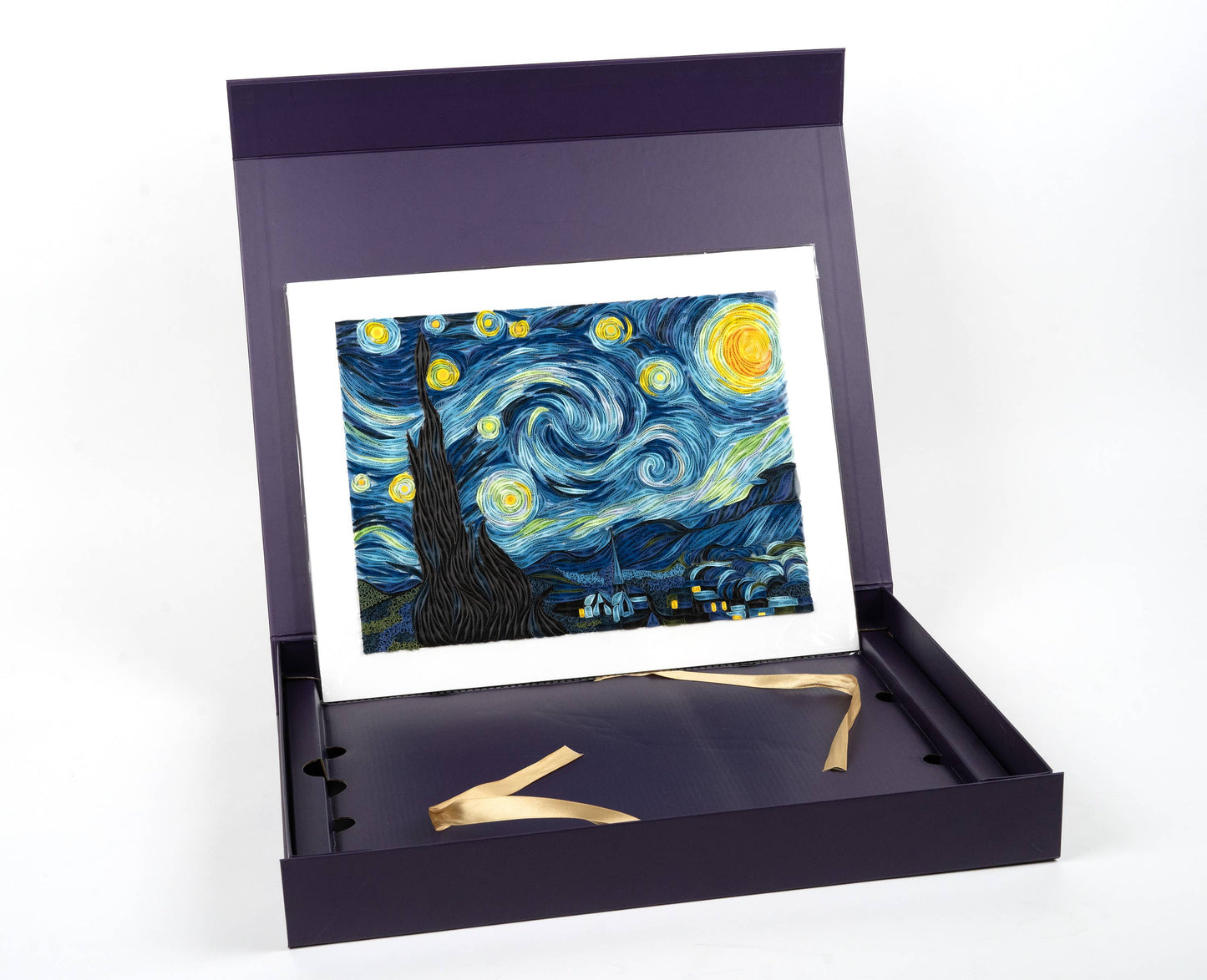 Quilled Starry Night, Van Gogh Wall Art (15 in. X 11in)