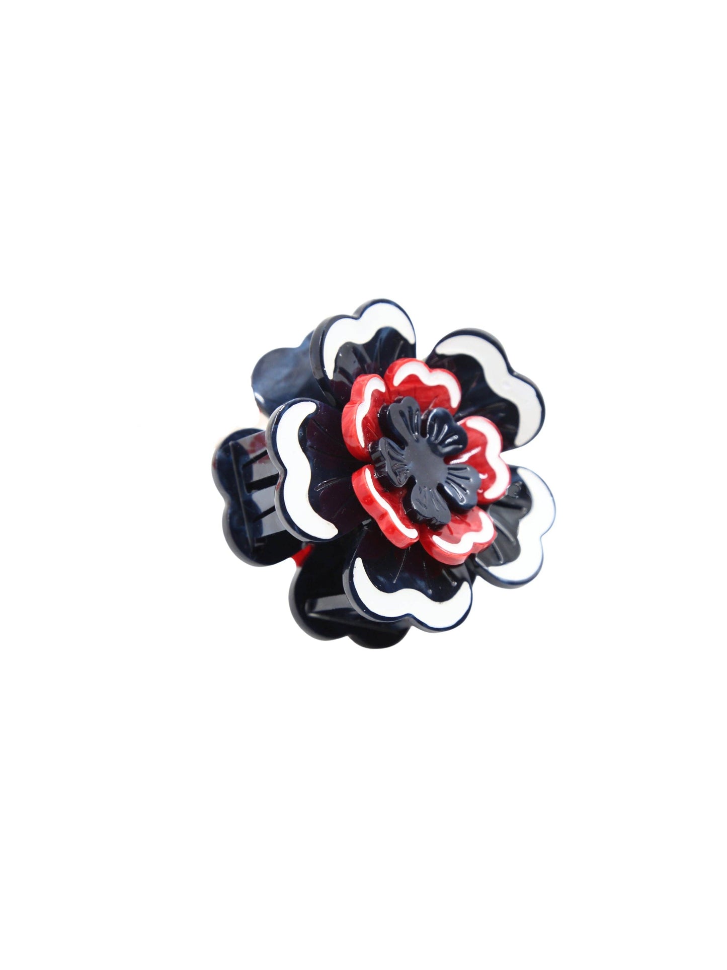 Americana Flower Claw Clip Navy