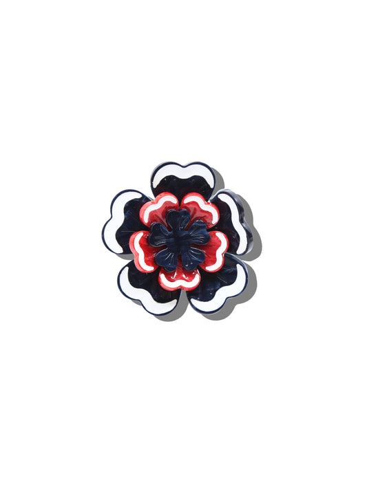Americana Flower Claw Clip Navy