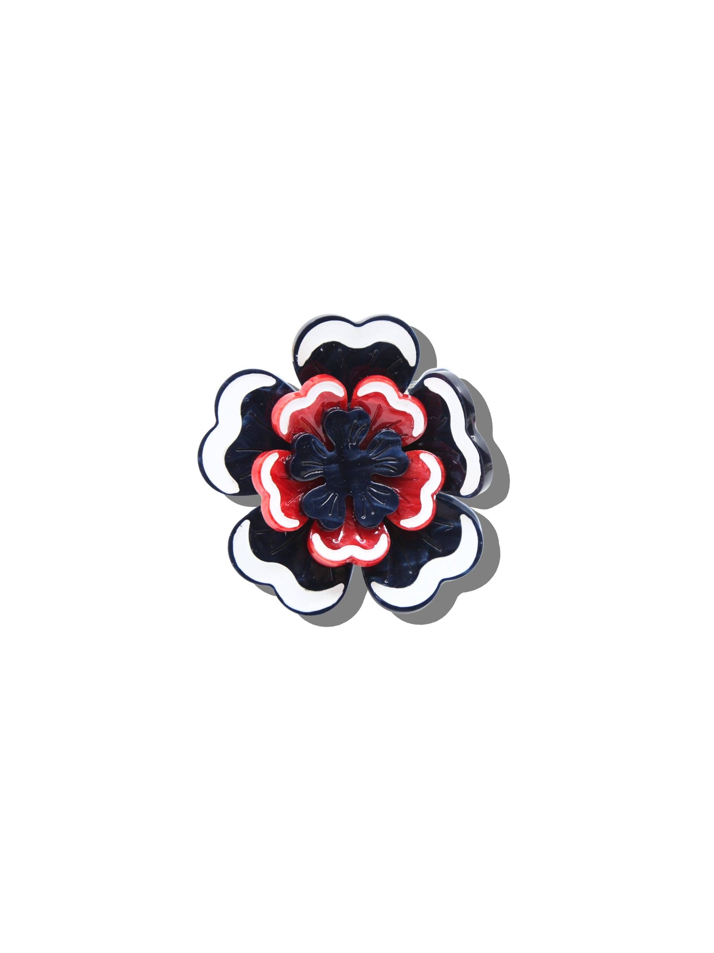 Americana Flower Claw Clip White