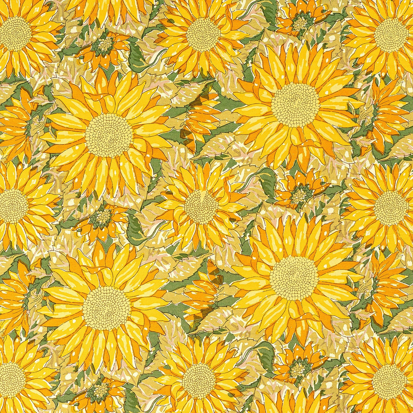 Sunflower Yellow& Green | French Tablecloths: 59" x 59"