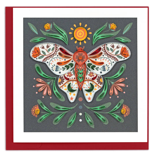 Quilled Cottage Core Moth Card