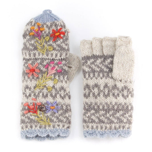 Sadie Finger Mittens - Light Natural