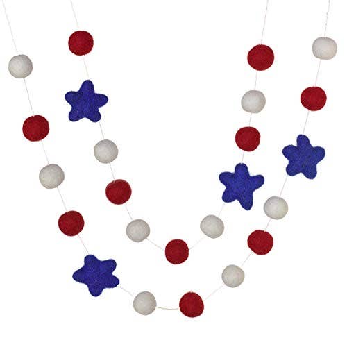 Fourth of July Star Garland - Felt Balls