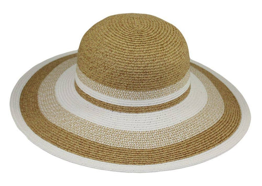 8077 Stripe Design Hat Spring: White